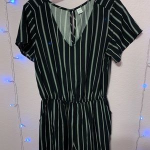 Old Navy Black and White Striped Romper